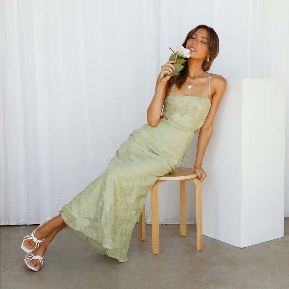 Rainbow Glow Midi Dress Sage Hello Molly